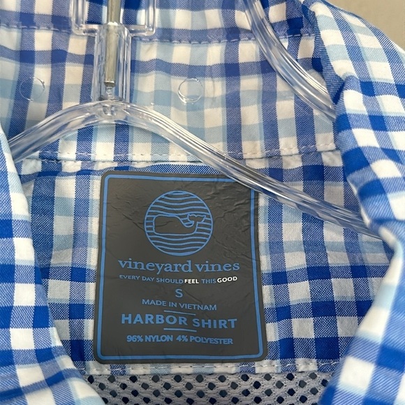 Vineyard Vines Blue And White Plaid Harbor Shirt Size S - Picture 6 of 16